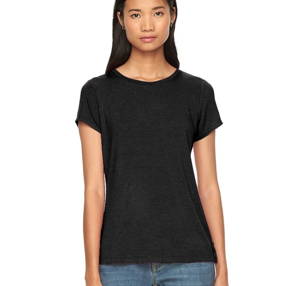 Apt. 9 Short Sleeve Super Soft Black Crewneck Tee New With Tags